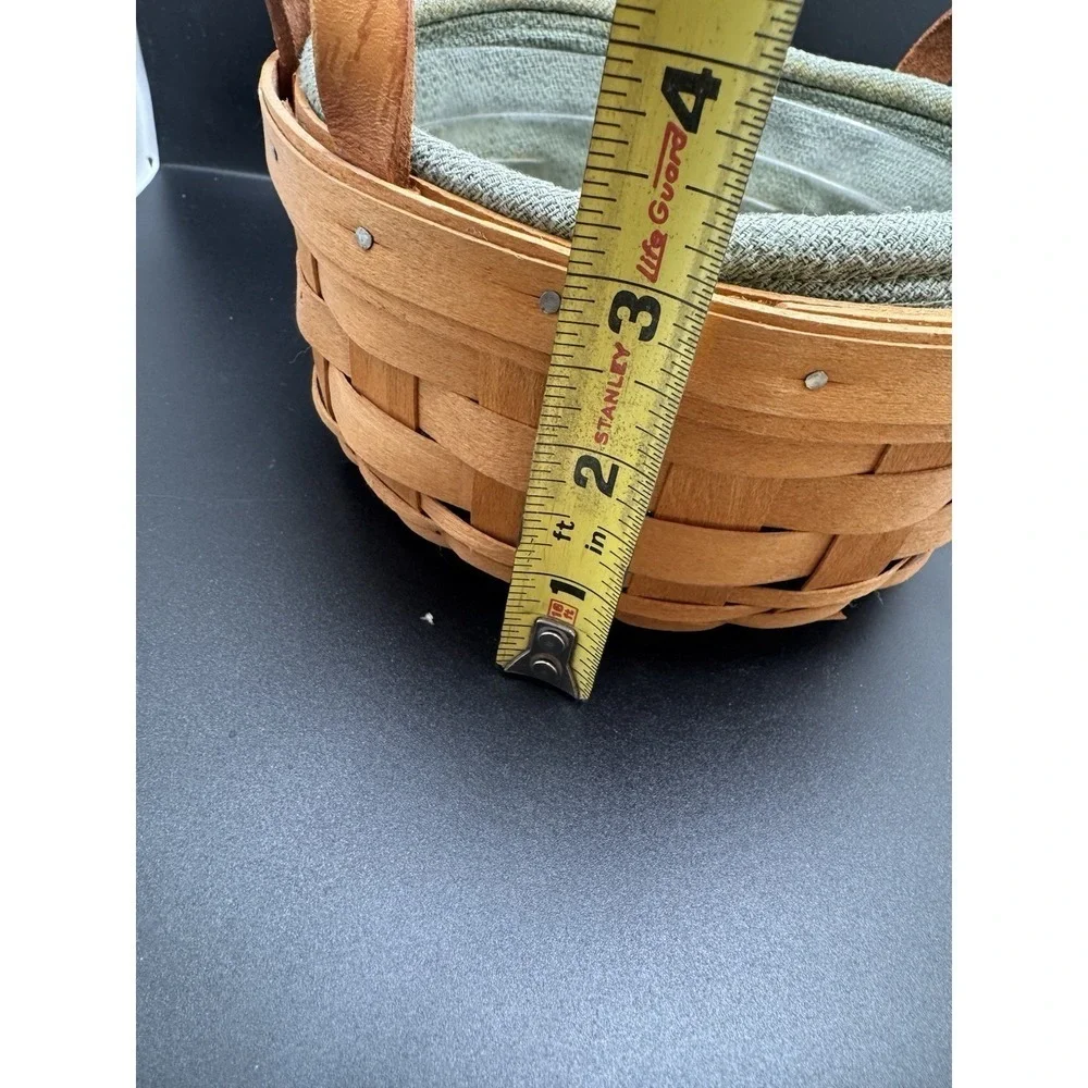 Longaberger Safron Basket Combo Collectors Club Liner Leather Handles 3